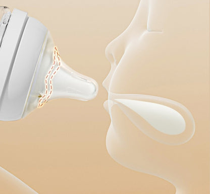 Newborns' wide caliber anti choking glass milk bottle 0-3 months bottle straight body newborn baby bottle