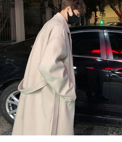 Men Fashion Winter Jacket Coats 2024 Thicken Wool Blends Coat Mens Oversized Overcoat Male Streetwear Warm Long Coat Q38