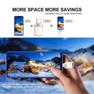Xiaomi Metal 2TB Pendrive USB 3.0 Key Type C High Speed USB Flash Drive 512GB Storage PC Phone Data Transfer Memory Stick 128GB