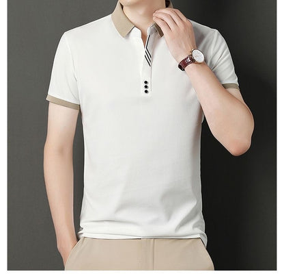 High quality short sleeve men's POLO shirt summer fashionable stripe design soft golf top comfortable ventilate casual T-shirt