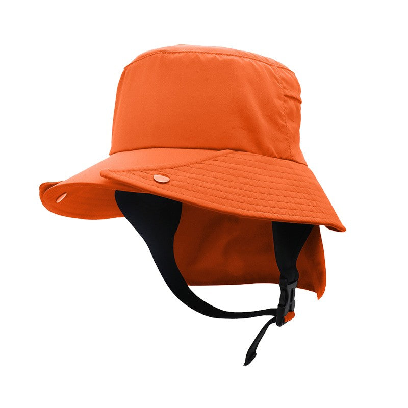 UPF50+ Men Surfing Hat Wide-brimmed Surf Cap Men Hat Breathable Brim Sunshade Quick-drying Beach Cool Cap Windproof Bucket Hat