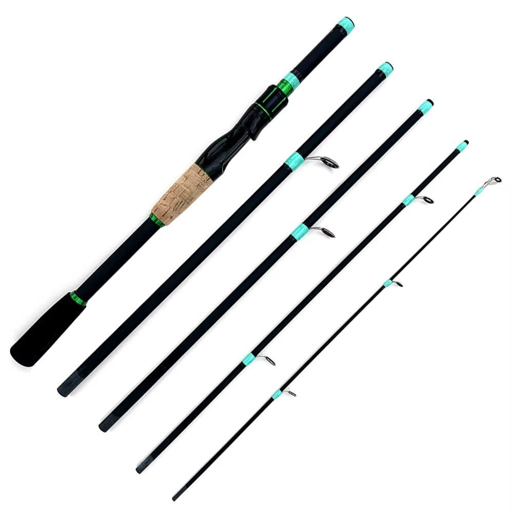 4 Sections Spinning Fishing Rod M Power Spinning Casting Fishing Rod 1.65m/1.8m/2.1m Portable Carbon Fiber Fishing Pole Winter