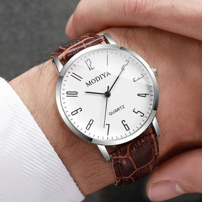 3PCS/Set Fashio Arabic Dial Men Business Watches Casual Leather Strap Quartz Wristwatches Reloj Hombre?Without Box?