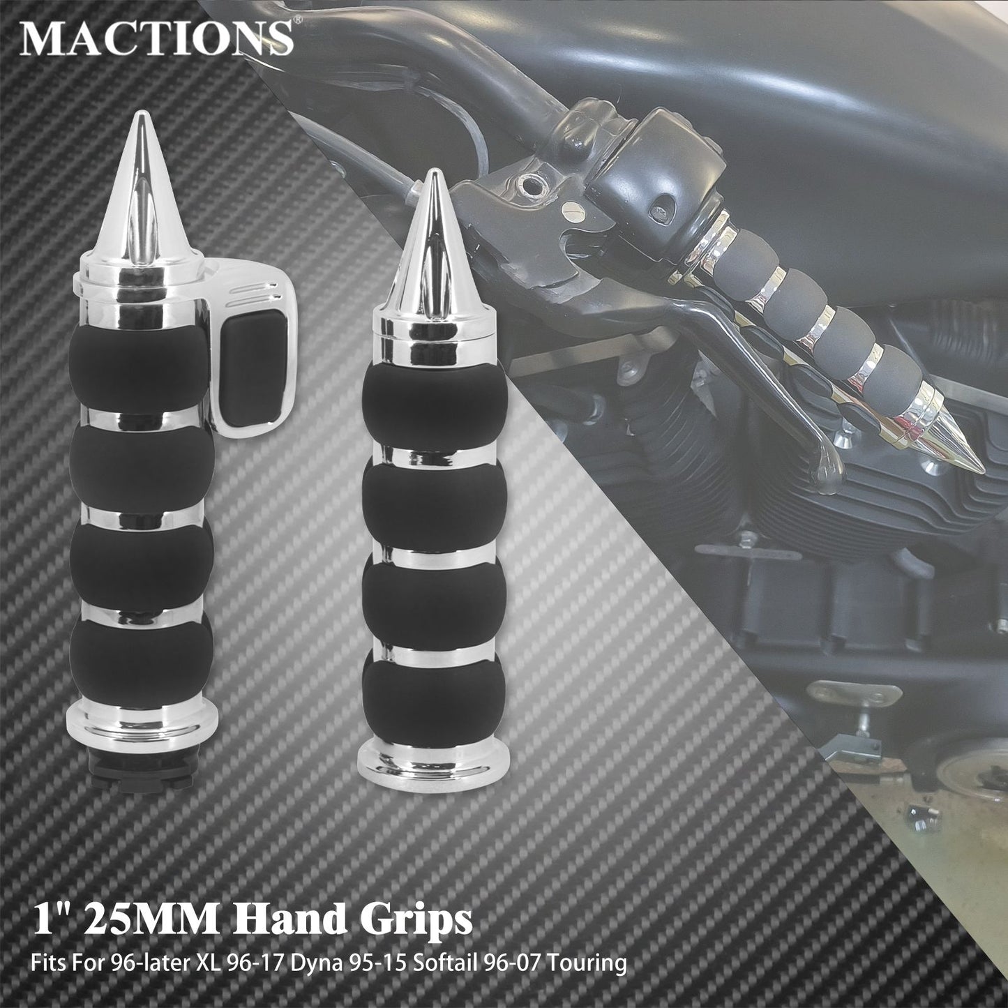 Manoplas de Guidão de Moto 1" 25mm Universal Para Harley Sportster XL1200 Touring Street Glide FLHR Dyna FXDL FLS