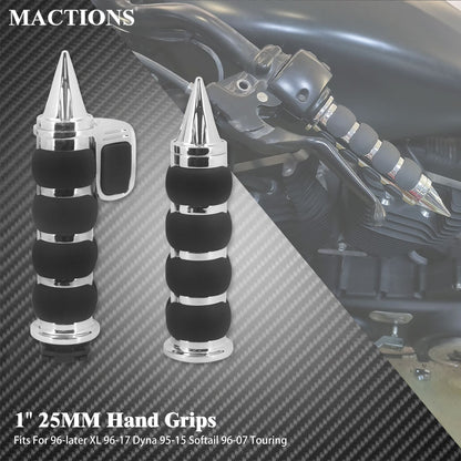 Manoplas de Guidão de Moto 1" 25mm Universal Para Harley Sportster XL1200 Touring Street Glide FLHR Dyna FXDL FLS