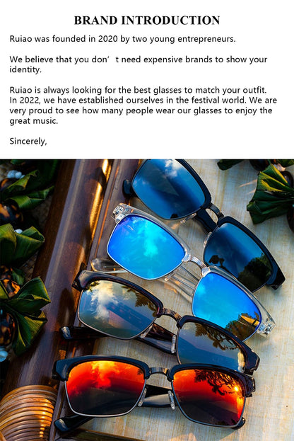Ruiao Retro Black Millionaire Shades Luxury Sunglasses 2025 For Men Designer Famous Brand Square Sun Glasses Man Women Sunglass