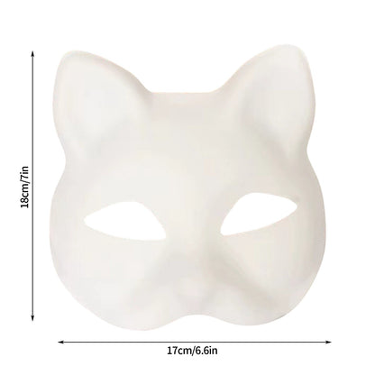 1/2/3/5/8/10pcs Masquerade Cat Face Masks DIY Party Masks Props Paintable Blank Masks Party Cosplay Accessories