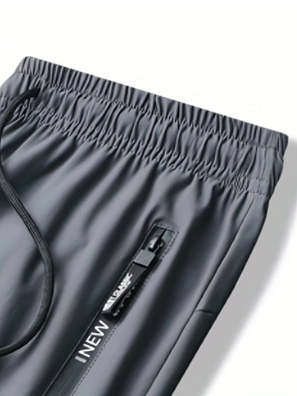 Calça Jogger Masculina De Secagem Rápida, Respirável, Com Cordão Na Cintura, Elegante E Elástica, Para Fitness
