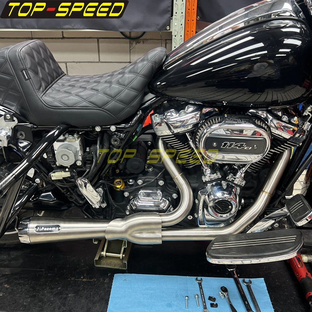 For Harley CVO Street Glide FLHXSE 2017-2025 CVO Road Glide ST FLTRXSTSE 2024-2025 2-Into-1 Exhaust Motorcycle Touring Mufflers