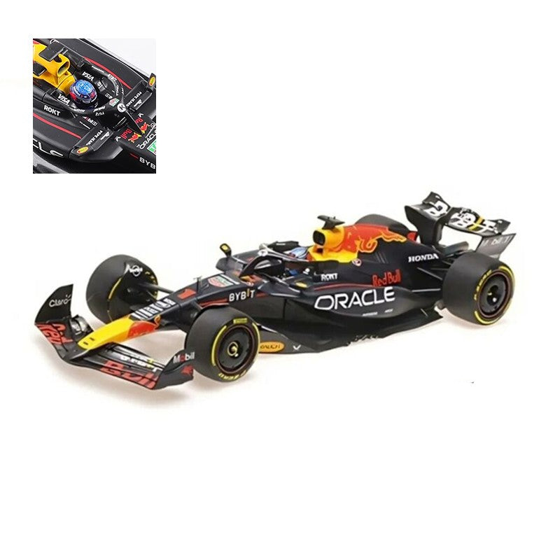 New In Stock Bburago 1:24 Red Bull Rb20 Las Vegas Gp #1 Champion Helmet Alloy Miniature Diecast Model Ace Four Verstappen Toys