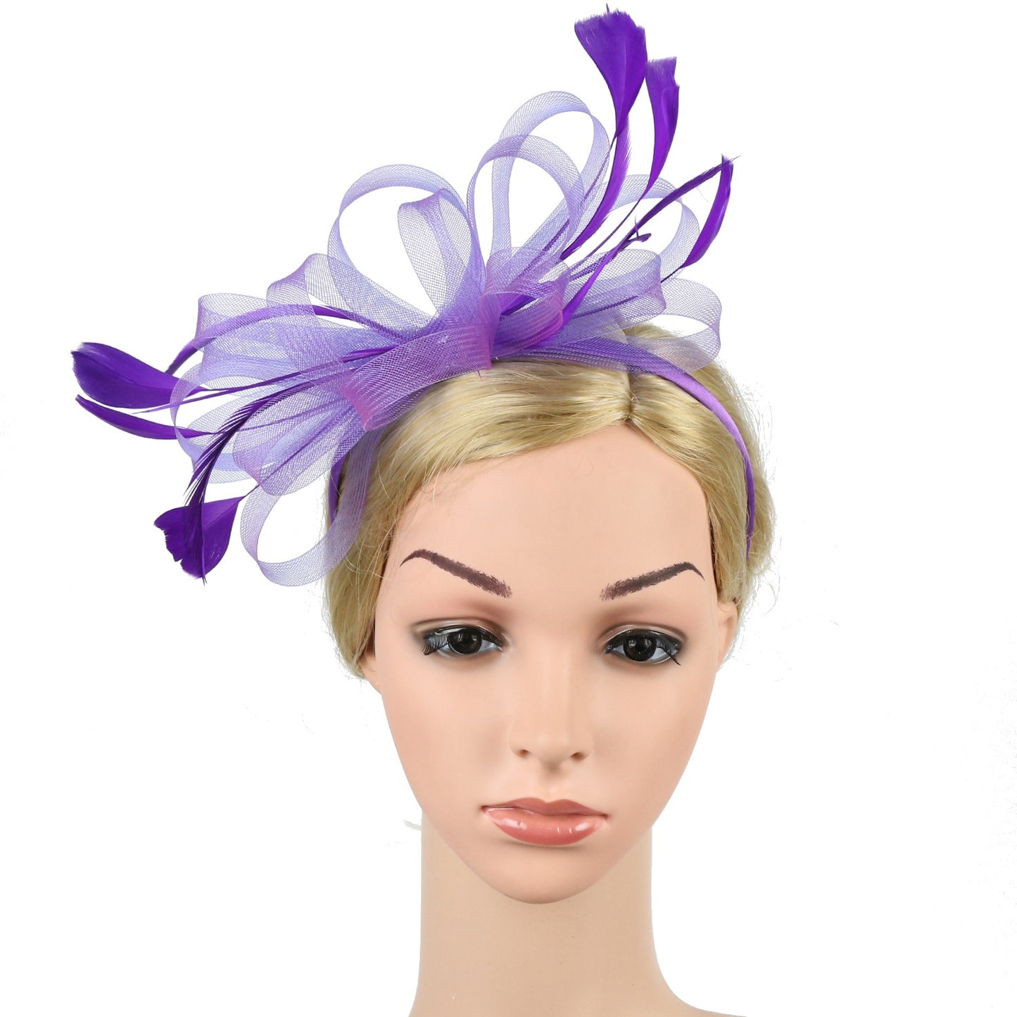Chapéu Fascinator Feminino Chique Coquetel Casamento Festa Igreja Acessório de Cabelo Moda Pena Grampo de Cabelo Noiva
