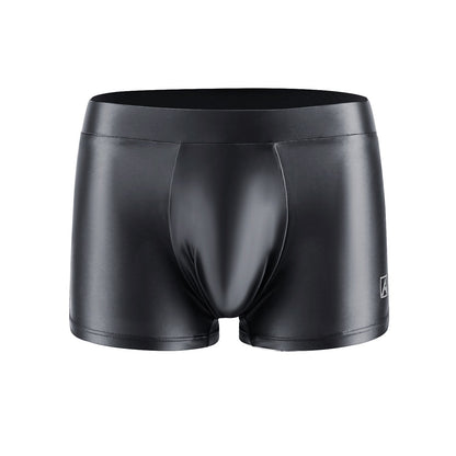 AMORESY Men's Satin Glossy Boxer Shorts Breathable High Elastic Sports Thin Soft Brief Swimming Fitness Solid Leggings Underwear