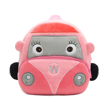 Mochila de carro estéreo de desenho animado para meninos e meninas de 2 a 4 anos, mochila escolar de jardim de infância, mochila de pelúcia infantil