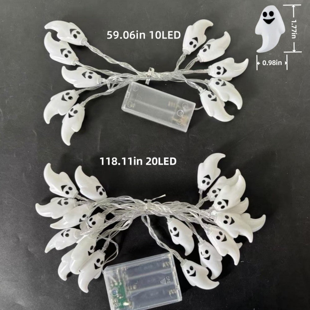 1PC LED Ghost String Lights Festival Decoration Haunted House Party Props Mood Lighting for Indoor Outdoor Halloween Decor