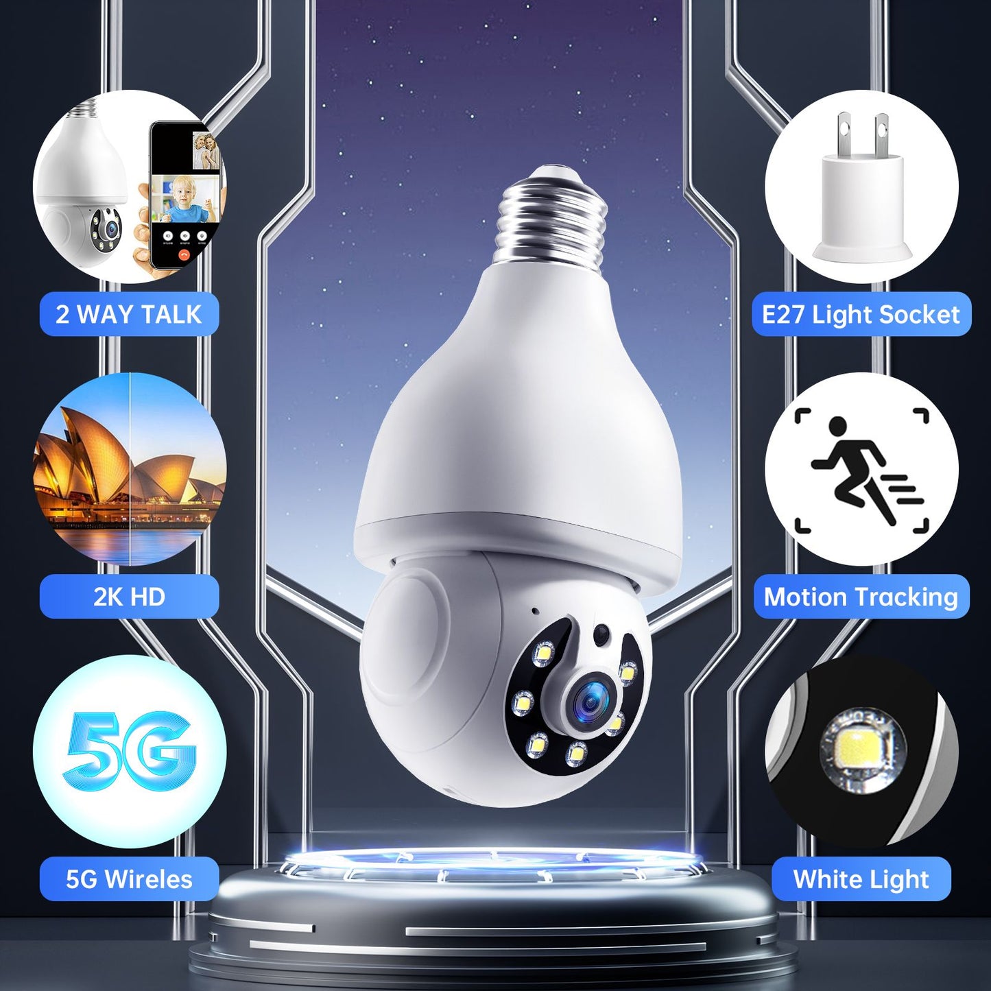 WESECUU 3MP Security Cameras Security Protection Indoor Wireless WIFI MINI Camera 2.4G Wi-Fi Two-Way Talk