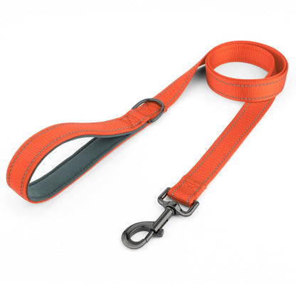 Coleira de cachorro Laeds Leashes, coleira de cachorro de nylon de seda reflexiva para cães grandes, médios e pequenos passearem, corda engrossada para passear com animais de estimação