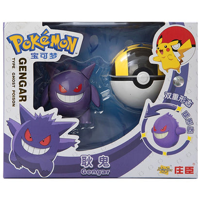 Sobre Pokémon Anime Figura Charizard Pikachu Gyarados Pocket Monster Figura Pokebola Brinquedo de Ação de Deformação Modelo Presente Infantil
