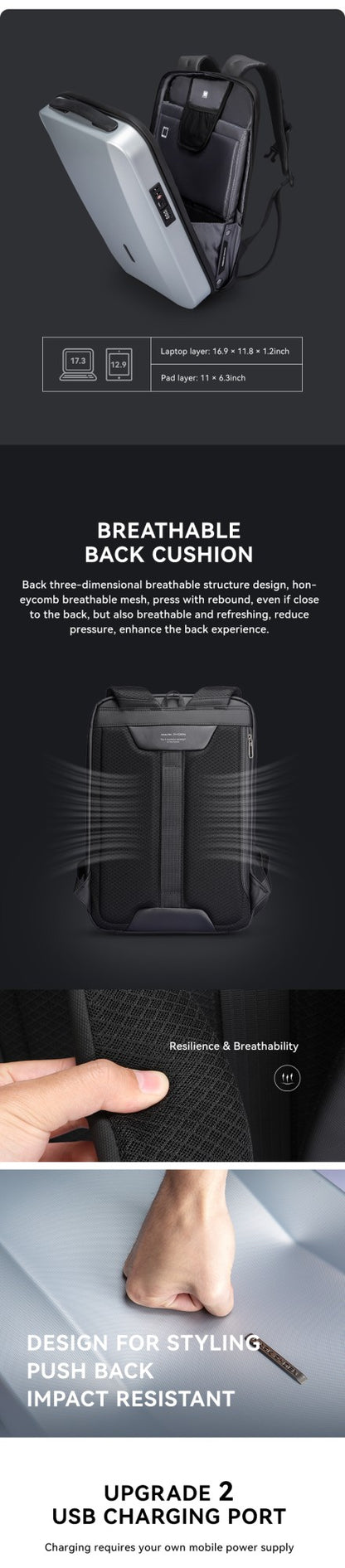 Mark Ryden ABS Anti-theft Outdoor Customised Laptop Bags Password Lock  Travel Cycling motorcycle bags