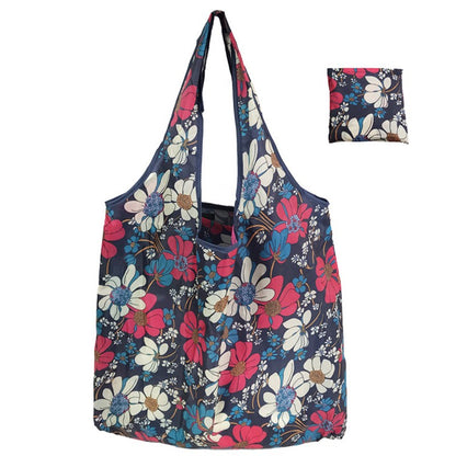 Foldable Floral Printed Casual Tote Female Handbags Single Shoulder Shopping Bags Daily Use Environment Protection Beach Bag