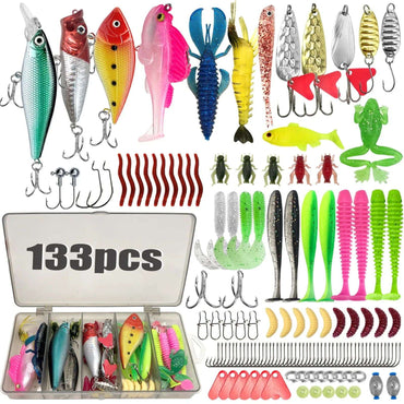 Kit de 133/83 Iscas de Pesca para Rigs de Isca de Superfície, Kit de Pesca para Baixo, Truta, Salmão, Acessórios de Pesca