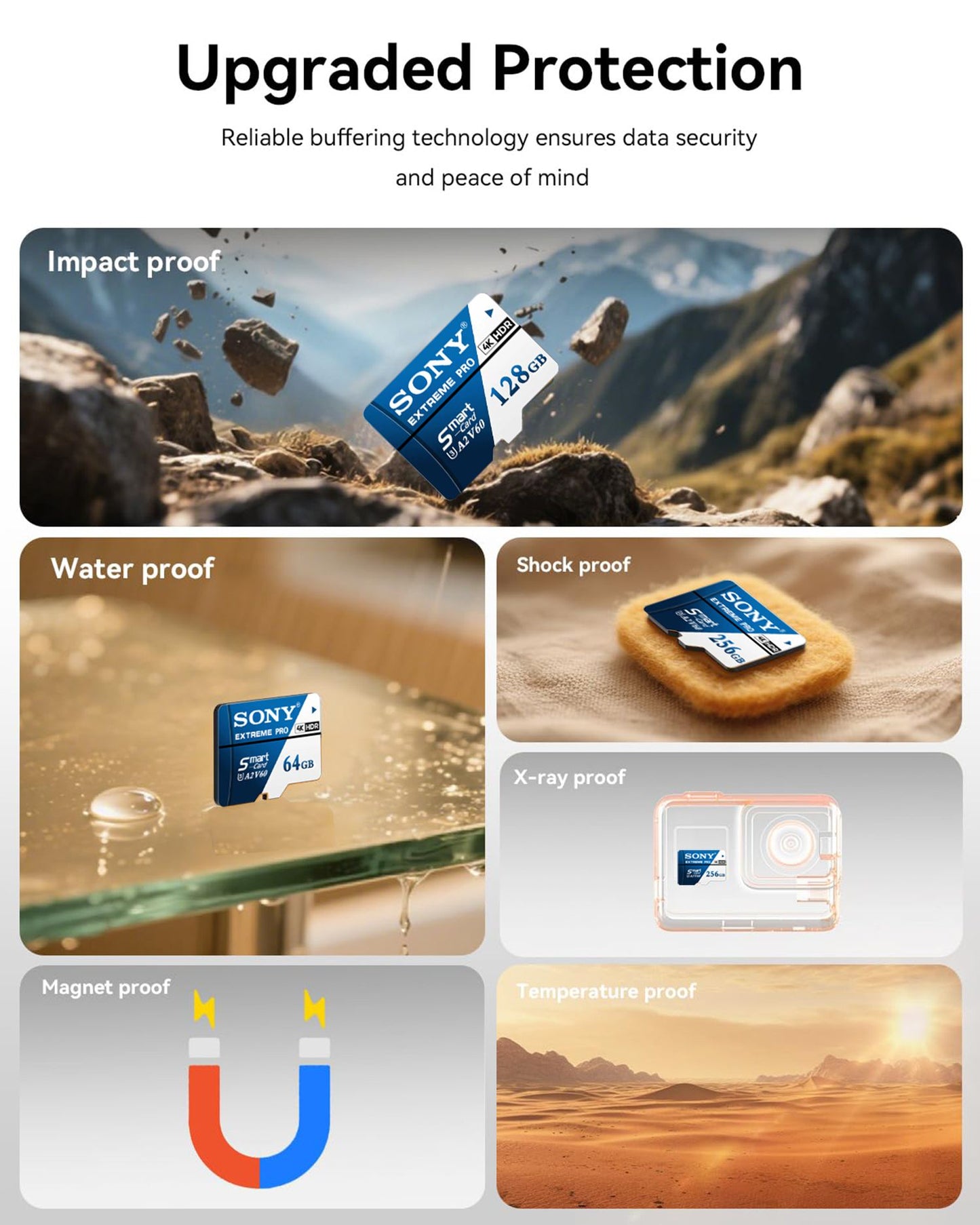 Cartão de Memória Sony SD de Alta Velocidade Micro SD Card 1024GB 512GB 256GB 128GB 64GB A2 V60 U3 Cartão de Memória TF para Celular Câmera PC