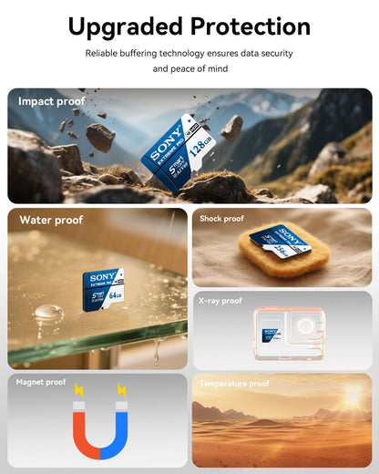 Cartão de Memória Sony SD de Alta Velocidade Micro SD Card 1024GB 512GB 256GB 128GB 64GB A2 V60 U3 Cartão de Memória TF para Celular Câmera PC