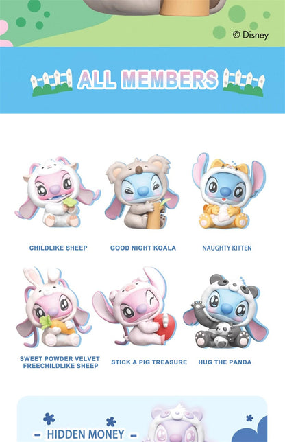 MINISO Disney Stitch Animals Party Series Blind Box – Última Estatueta, Decoração de Figura Surpresa, Sacola Surpresa, Presente de Aniversário