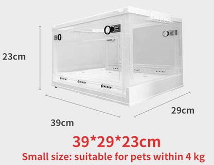 Caixa de Atomização para Animais de Estimação Gaiola de Oxigênio Dobrável Fácil de Transportar Caixa de Nebulização Veterinária Sala de Oxigênio para Animais de Estimação