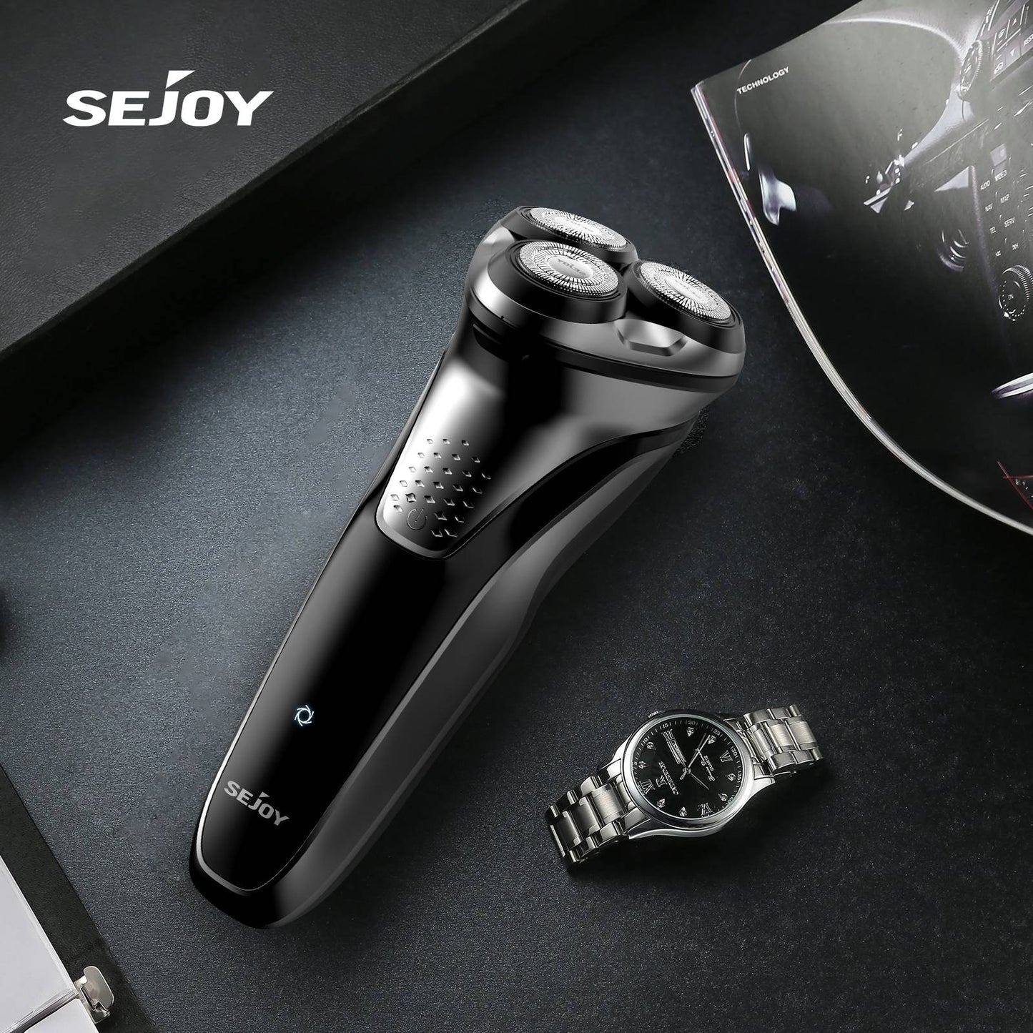 Sejoy Electric Razor for Men’s Electric Shavers Rotary Waterproof Rechargeable Electric Shaver Cordless