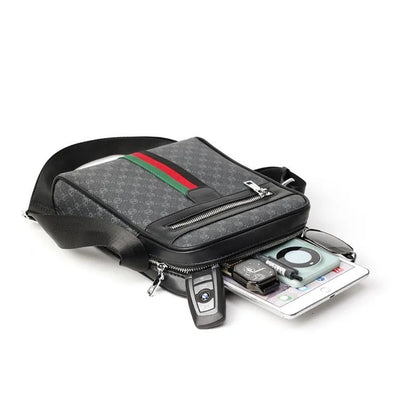 Luxury Design Men's Crossbody Bags Fashion Plaid Letter Printed Crossbody Bag Men Square Shoulder Bag Male Sling Messenger Bag