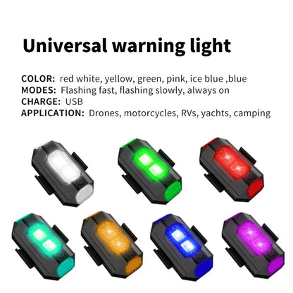 Luzes de Moto Drone Strobe Light USB LED Anticolisão Bicicleta Aeronave Voo Noturno Mini Luz de Sinalização de Aviso Piscante