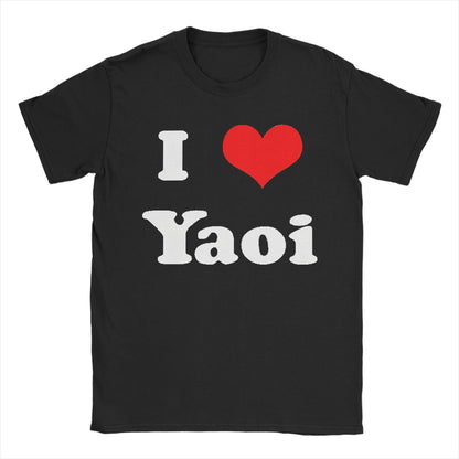 Funny I Love Yaoi T-Shirts Men O Neck Cotton T Shirt  Short Sleeve Tee Shirt Birthday Present Tops