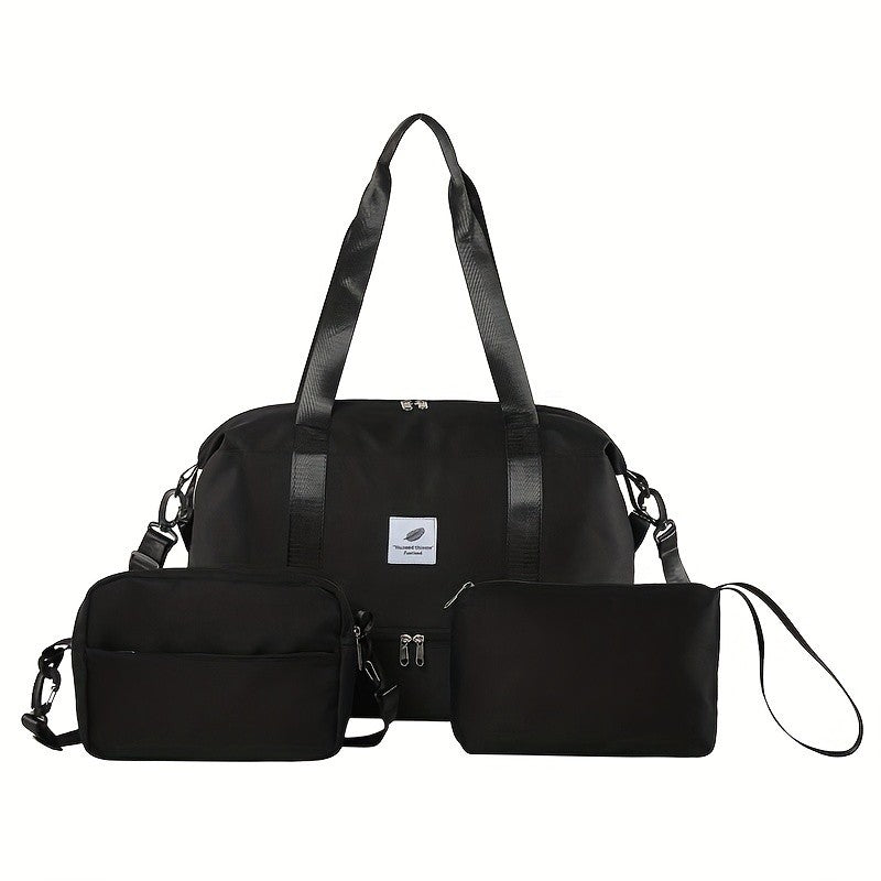 Conjunto de 3 malas de viagem em nylon, bolsa de bagagem moderna de grande capacidade, bolsa de ginástica e esporte com alça transversal, adequada para uso diário