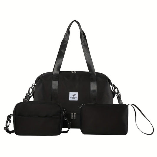 3PCS nylon travel bag set, large-capacity fashionable luggage bag, sports and fitness bag crossbody bag, suitable for daily use