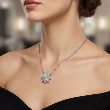 HHIOK GRA VVS1 Moissanite Sunflower Necklace S925 Silver Pendant Sparkling Diamond Ladies' Anniversary Exquisite Jewelry Gift