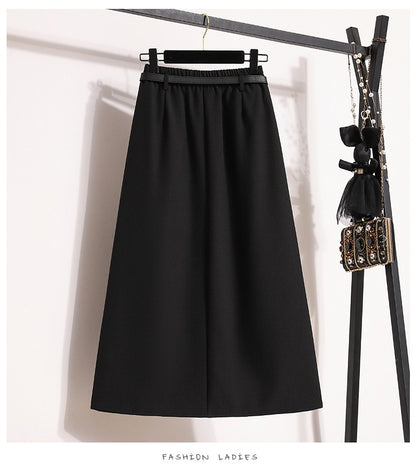 Women's Solid Simplicity Casual Chic Skirt Plus Size Suit Skirts Autumn Winter Fashion New A-line Temperament Large Size Skirt