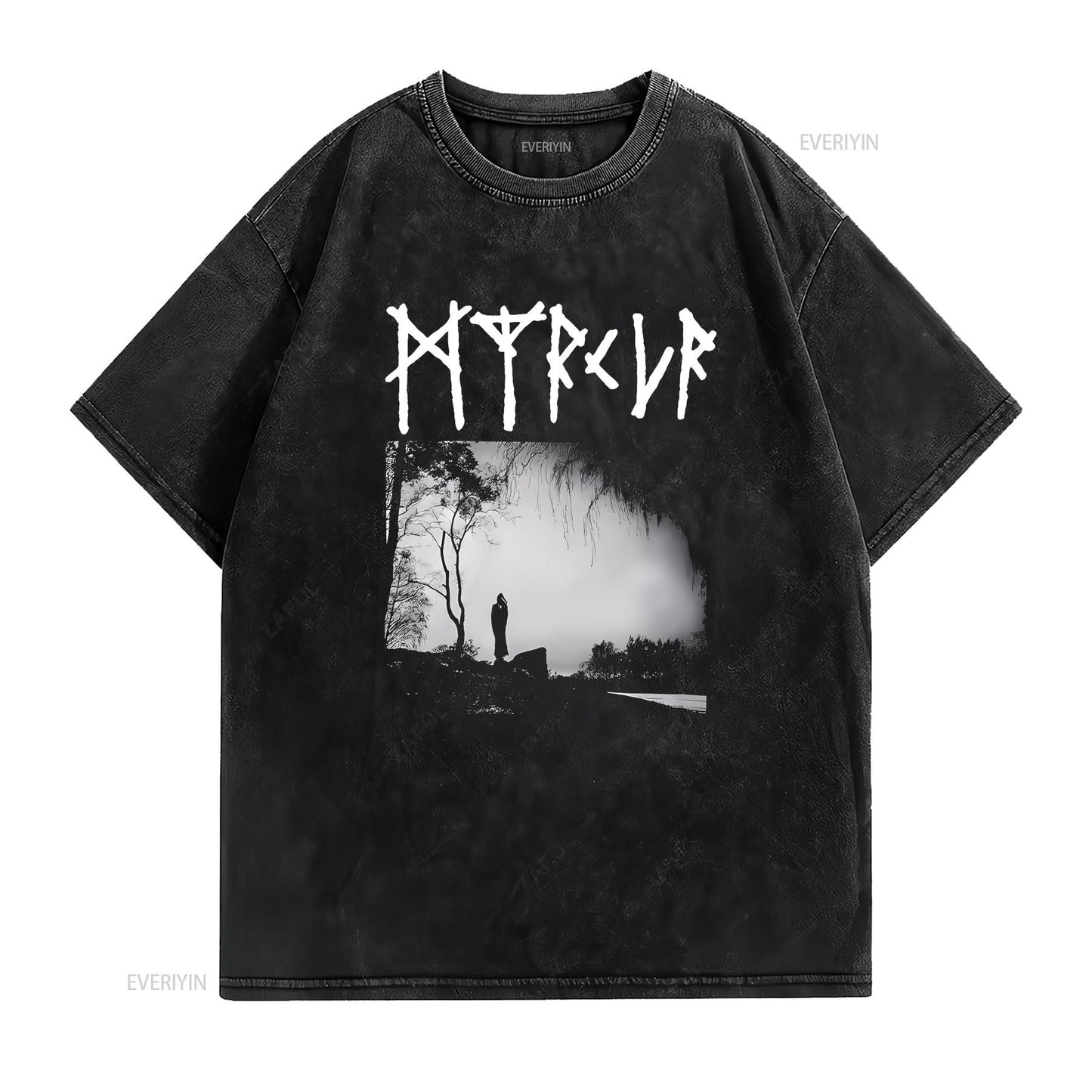 myrkur m T Shirt vintage Washed Top For Everyday Wear Soft Comfortable streetwear graphic Casual Stretched homme fashion