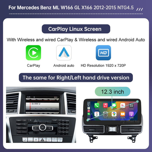 Linux Touch Screen Car Radio for Mercedes Benz ML W166 ML350 GL X166 2012-2015 GPS With Carplay Android Auto Airplay Mirroring