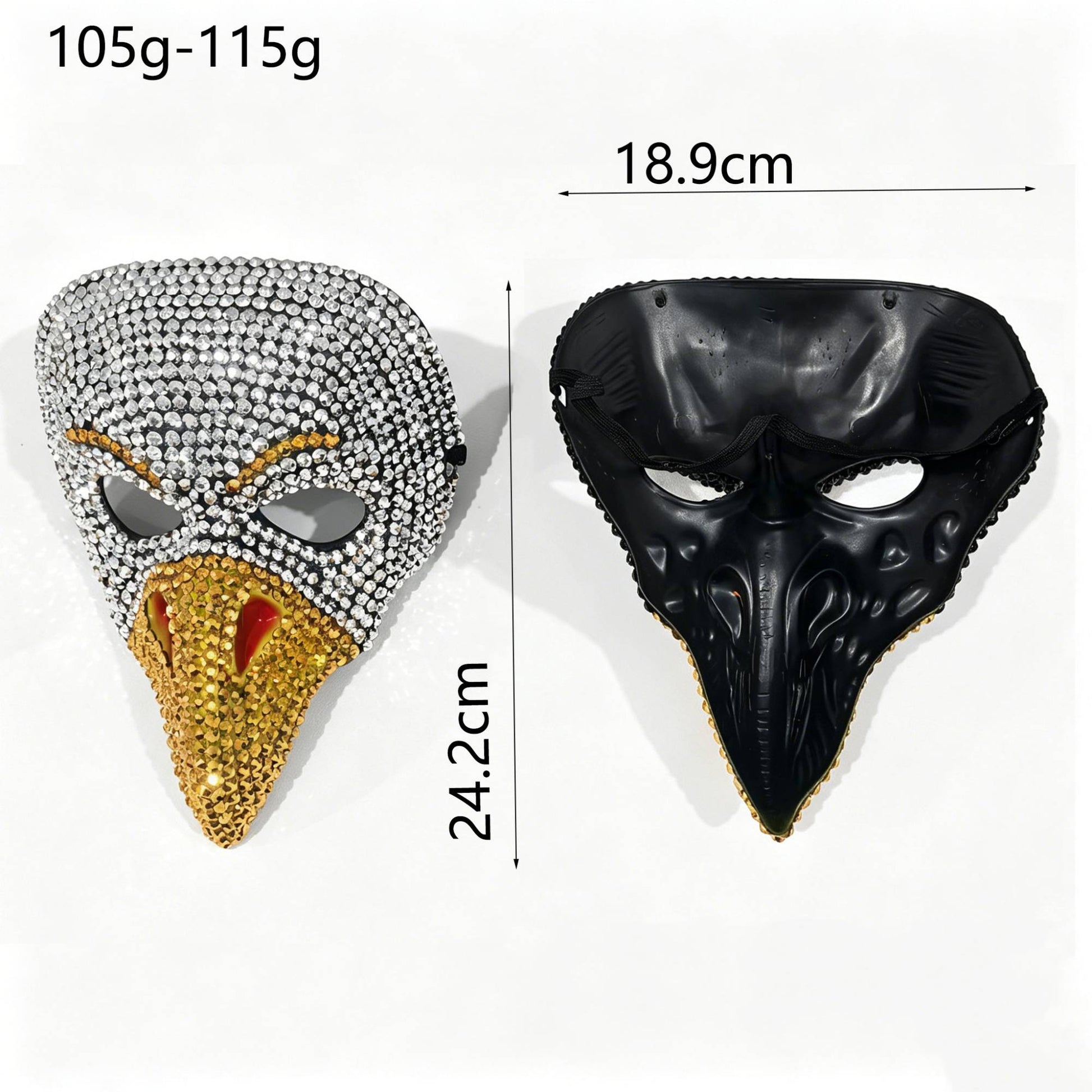 Steampunk Gothic Bird Beak Mask Full Rhinestone Craft Retro Venetian Style Halloween Masquerade Wedding Party Diamond Mask