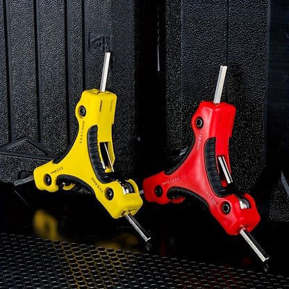 Chave Estrela Hexagonal Dobrável Aço Cr-V Ferramenta Portátil Chave de Fenda Kit Chave Hexagonal Dobrável Métrica Vermelho Amarelo