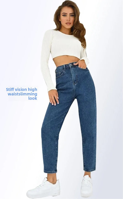 Women's High Waist Straight Leg Jeans Summer Breathable Loose Fit Versatile Comfortable Long Pants Commute Casual Style