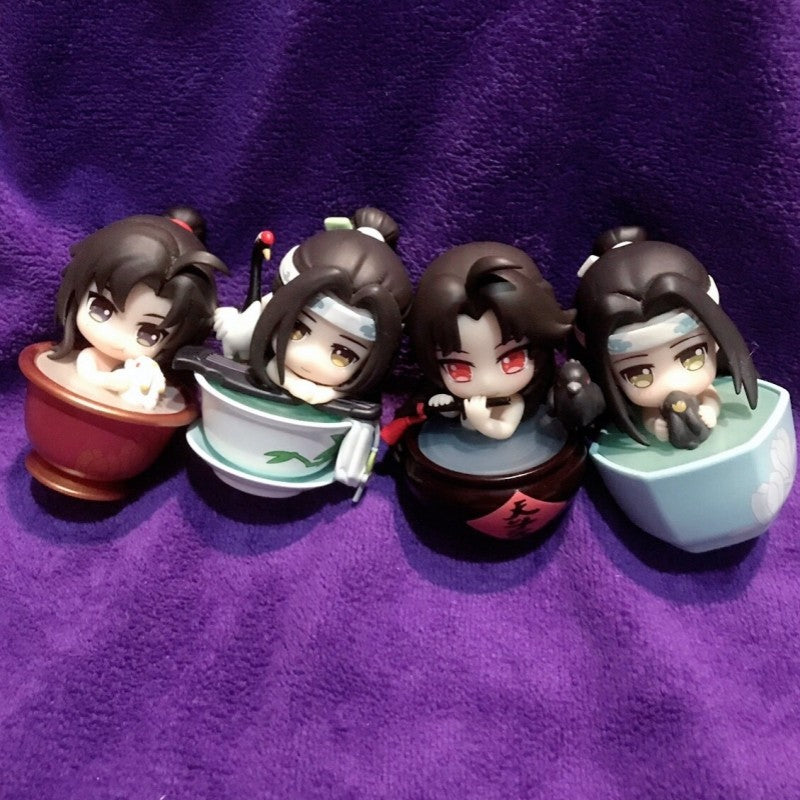 Mo Dao Zu Shi Versão Q Oficial de "Jade Cup Flowing Light" Wei Wuxian Lan Wangji Anime Periférico Enfeites Action Figurine