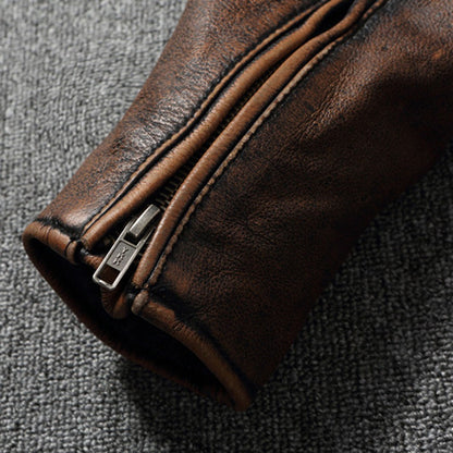 Men Imatition Leather Retro Stand Collar Jacket PunkStyle Coat Motorcycle Clothe