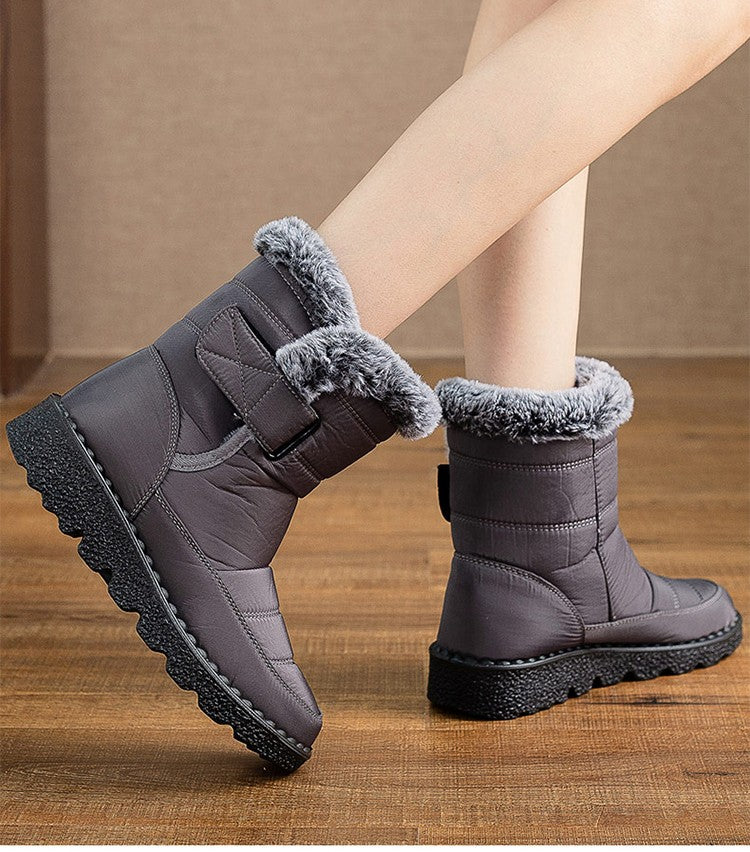 Women's Boots 2025 Trend Snow Boots With Fur Winter Shoes Woman Low Heels Footwear Winter Boots Women Combat Middle Botas Mujer