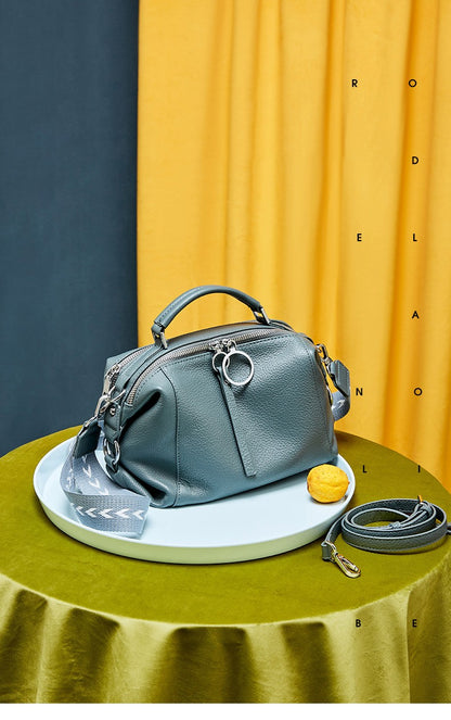 Zency Women's Handbag Genuine Leather Cowhide Cross Body Bags Ladies Shoulder Top Handle Satchel Trendy 2025 Pillow Bags Shopper