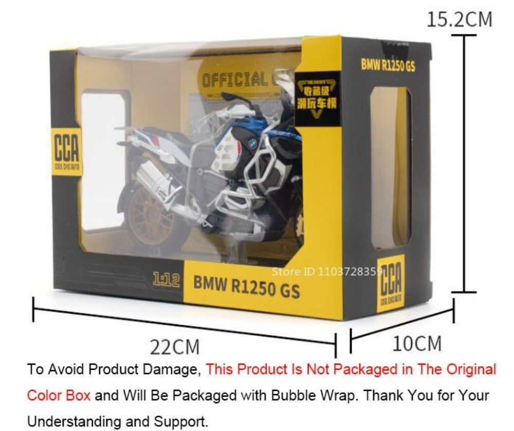 1:12 Suzuki GSX1000R R1250GS Liga Diecast Brinquedos Modelos de Motocicletas Carro com Luz Absorção de Choque Miniatura Moto Meninos Presentes