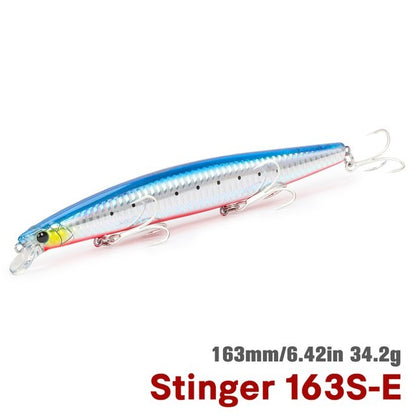 TSURIKNOYA STINGER 163S Isca Artificial Minnow de Fundo para Água Salgada com Lançamento Ultra Longo 163mm 34.2g Iscas Rígidas para Robalo