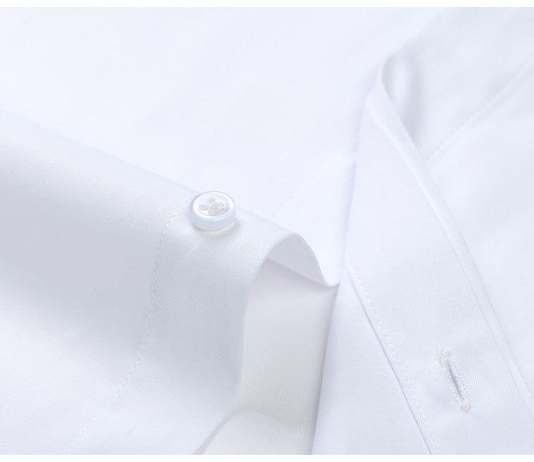 Men's Formal Long Sleeve Dressy Shirt Covered Buttons Front Placket Fits Comfortably French Cuffs Shirts Random Metal Cufflinks