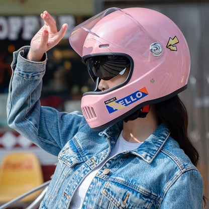 Electric Motorcycle Helmet Winter Warm HD Dual Mirror Anti-fog Retro Sun Protection Riding Full Helmet