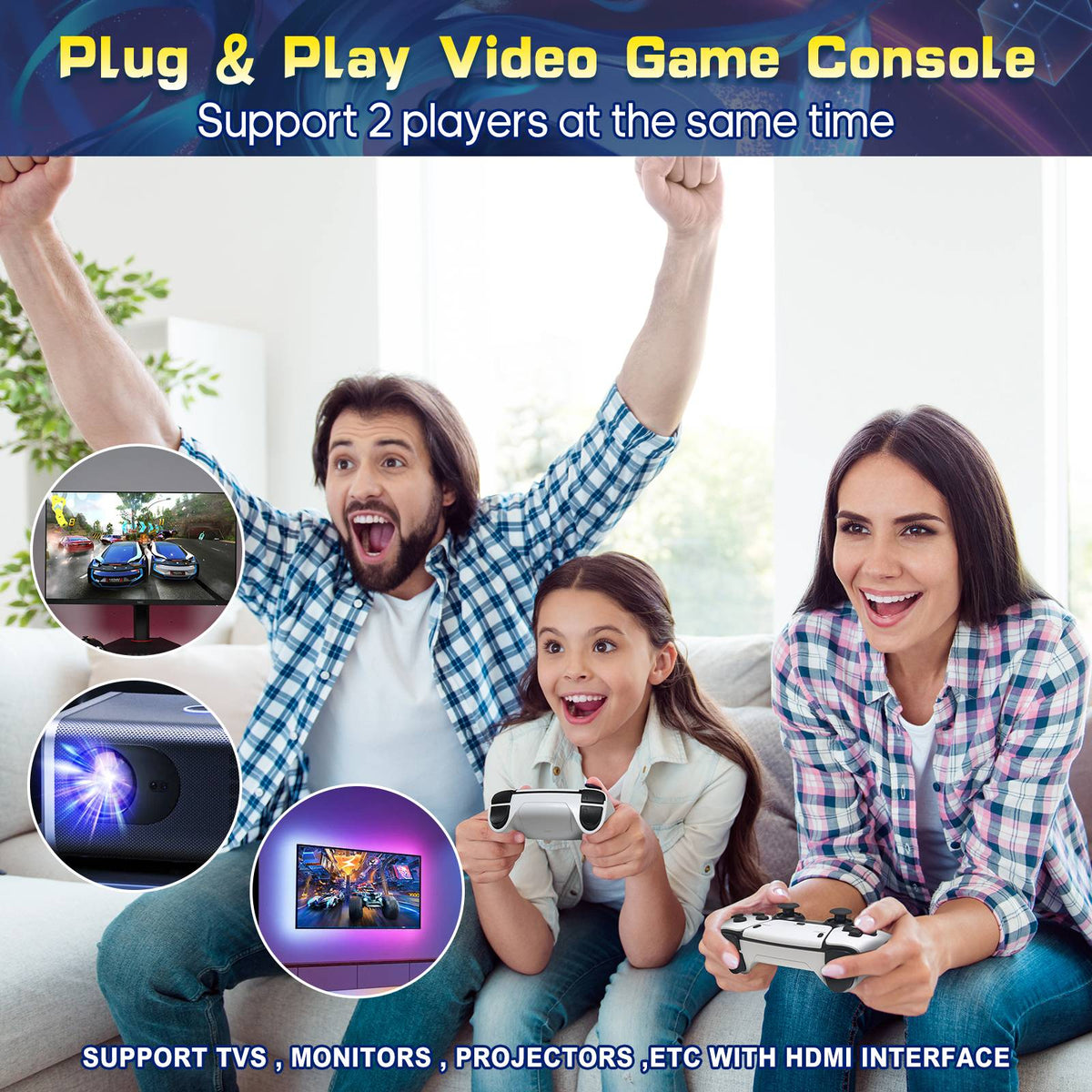 M15 4K TV Retro Handheld Game Console Stick 2.4G Dual Wireless Controller 20000+ Classical Games 23 Classic Emulaters